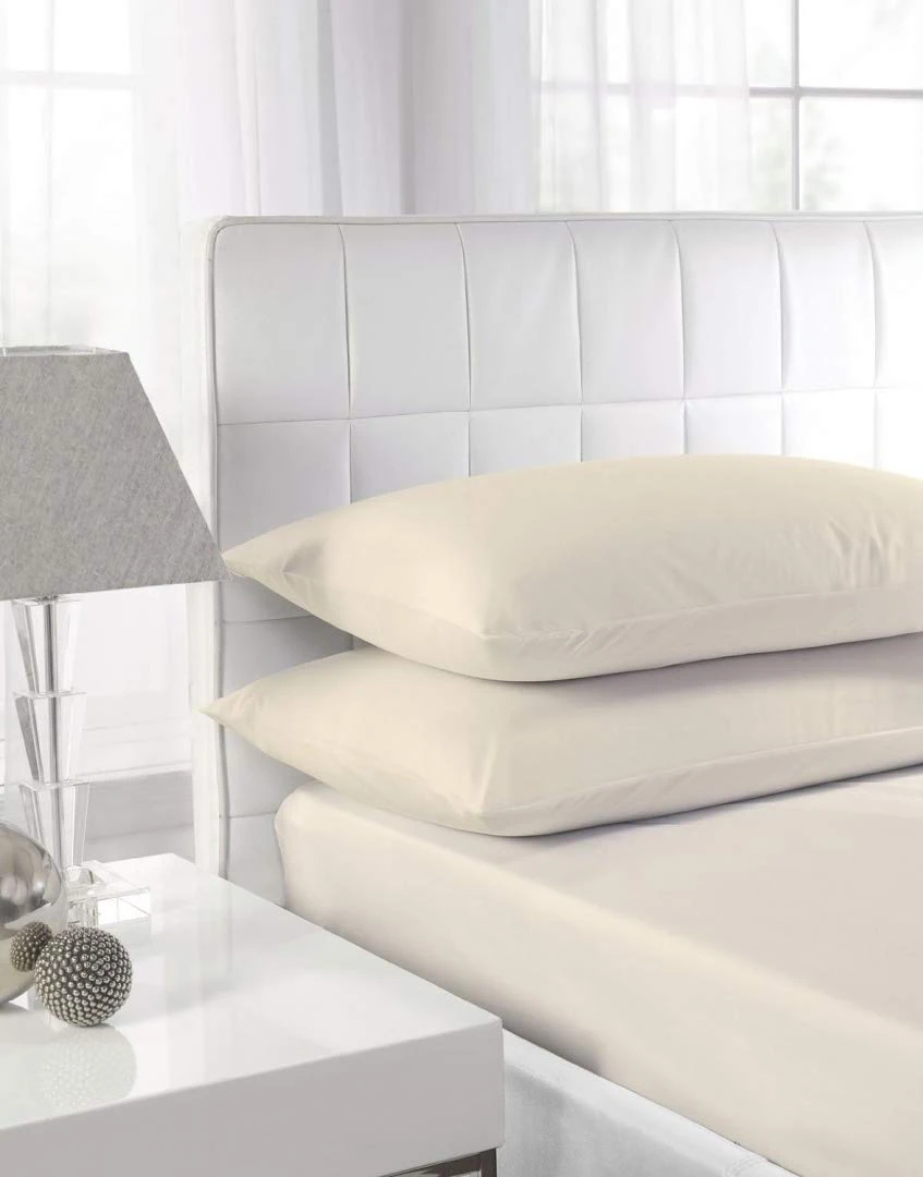 Textiles Direct Easy Care Polycotton Ivory Single Flat Sheet