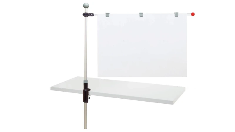 Maul Table Presenter, 1 Adjustable Swivel Arm 100 cm/Din A1, Including 3 Magnetic Clips, Aluminium, Black/Grey