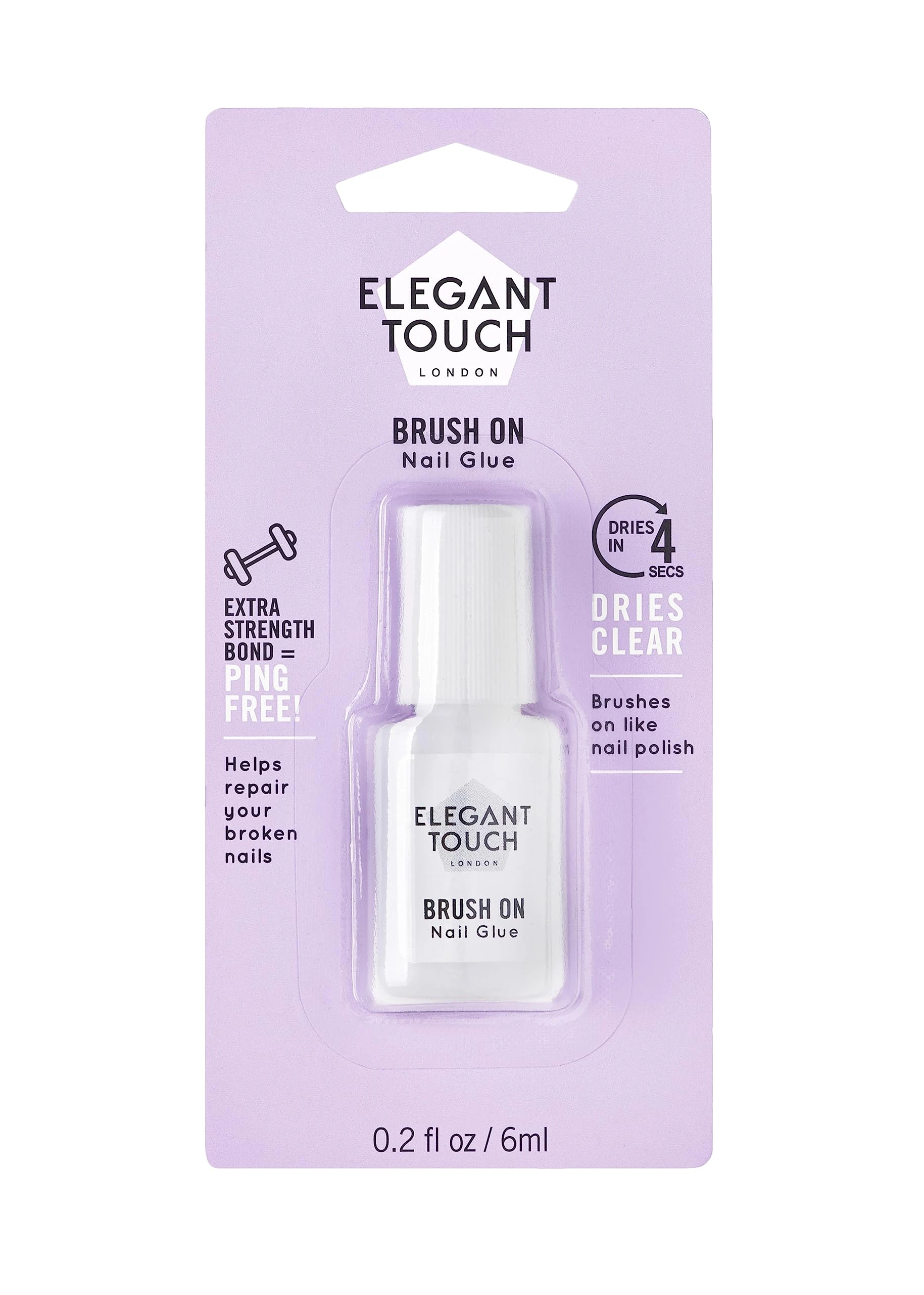 Elegant Touch Brush On Nail Glue Clear 6ml