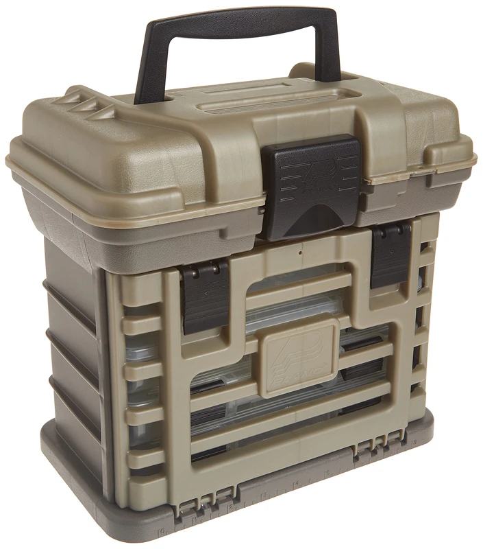 Plano Molding 135430 Stow N' Go Pro Rack with 4#23500s Prolatch Organizers,Graphite Gray, Sandstone