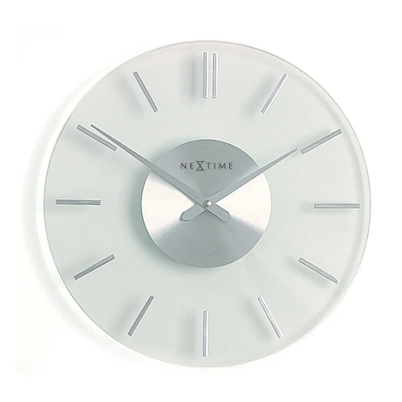 NeXtime wall clock "STRIPE" silent, round, made of glass and stainless steel, ø 31 cm