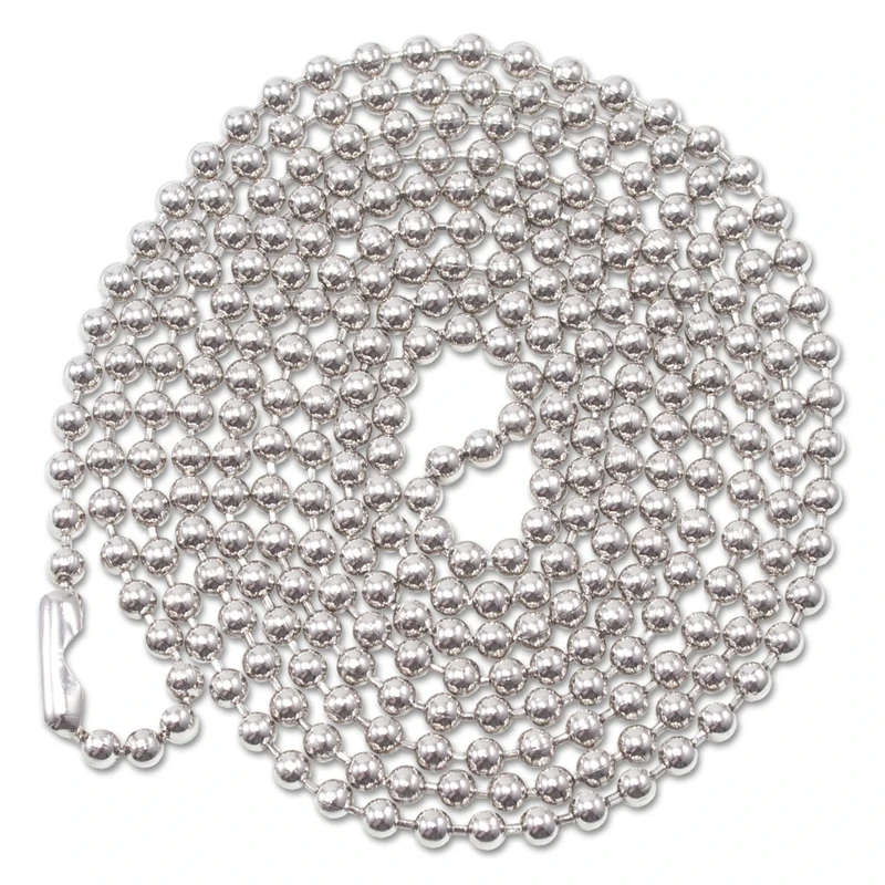 Advantus 75417 ID Badge Holder Chain, Ball Chain Style, 36" Long, Nickel Plated (Box of 100) - Image 1