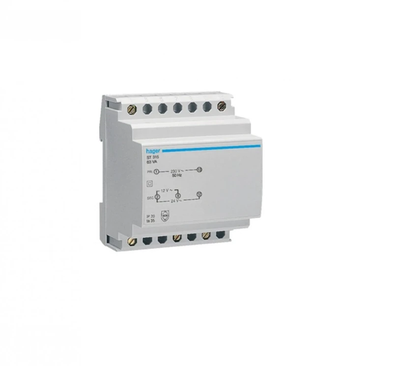 Hager ST315 â€“ Transformer 60va 230/12-24v