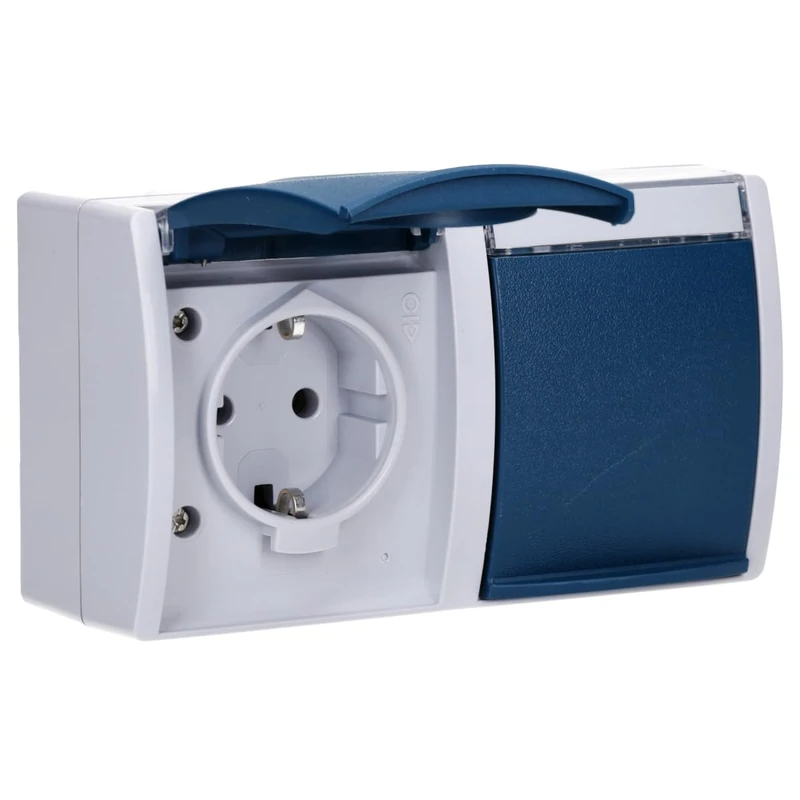 Busch-Jaeger BUSC Double Socket 20/2 EWN-53 Ocean Horizontal Wall Plug Socket