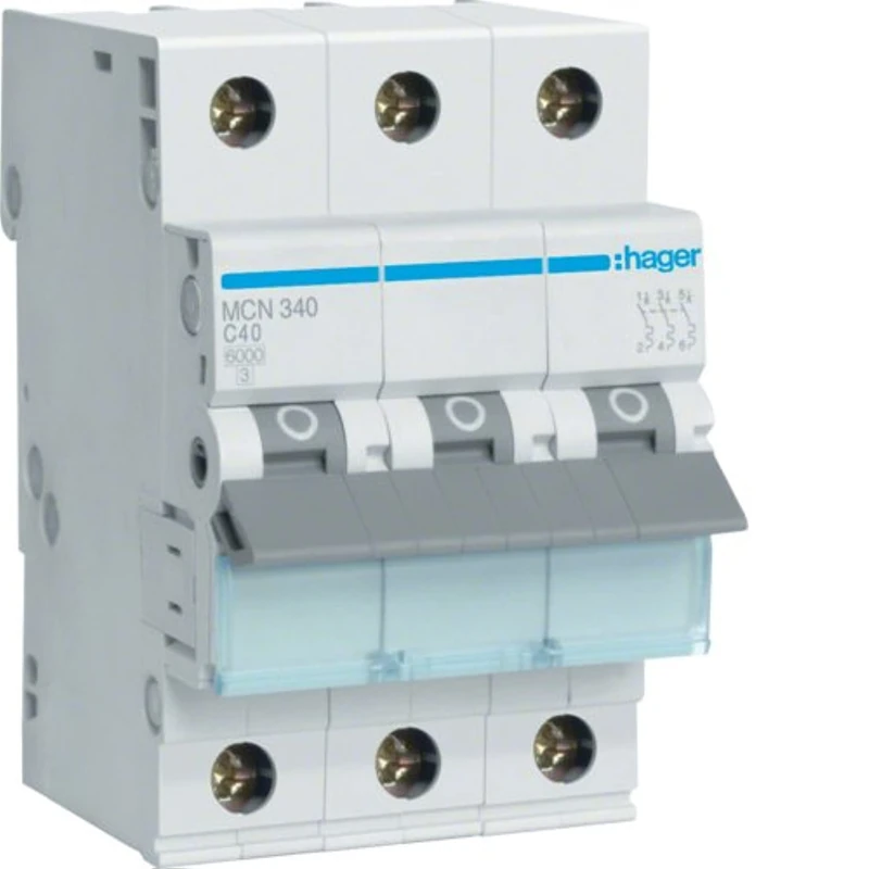 Hager MCN340 circuit-breaker 3pole 6kA C-40A 3M - Image 1