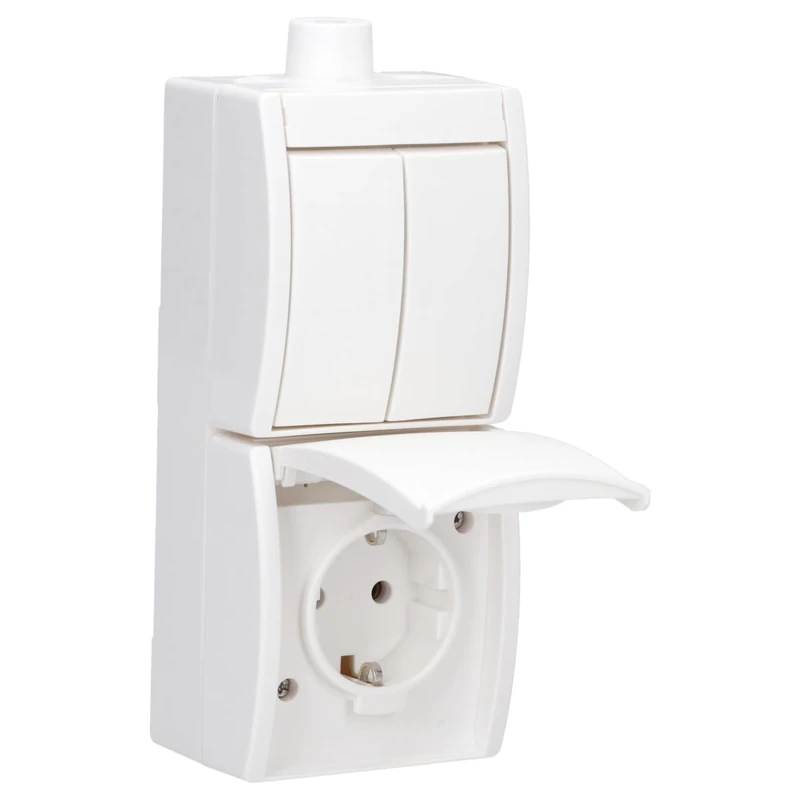 Busch-Jaeger 2601/5/20EW in Combination SCHUKO socket with Rocker Switch