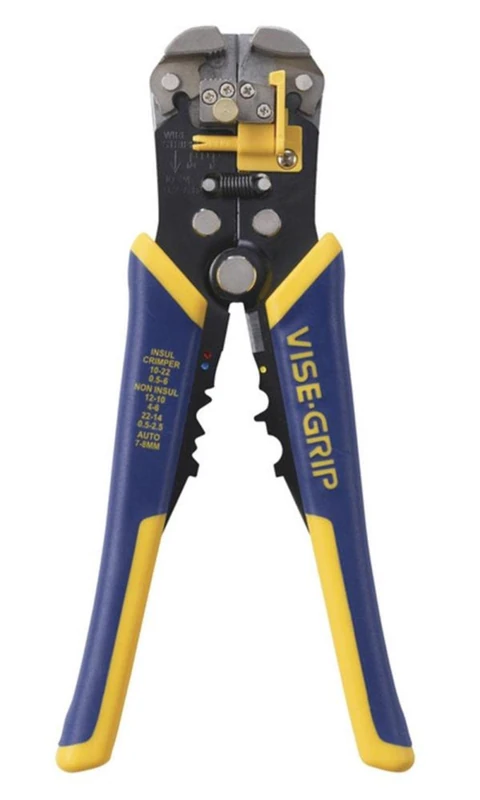 IRWIN VISE-GRIP Wire Stripper, Self-Adjusting, 8-Inch (2078300), Blue/Yellow