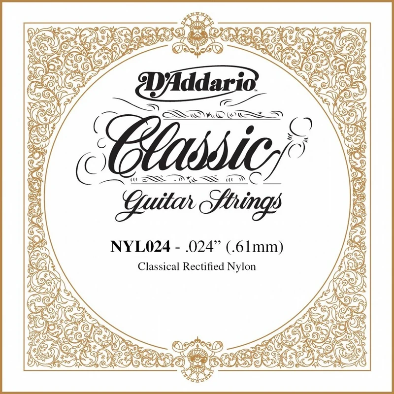D'Addario .024 Rectified Nylon Single String for Classical Guitar