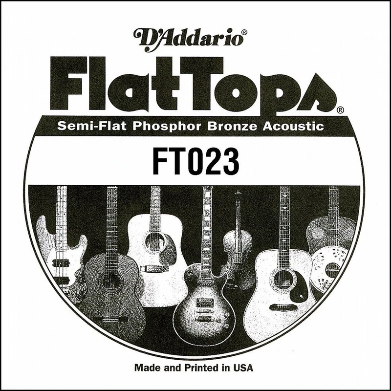 D'Addario .023 Semi-Flat Phosphor Bronze Single String for Acoustic Guitar