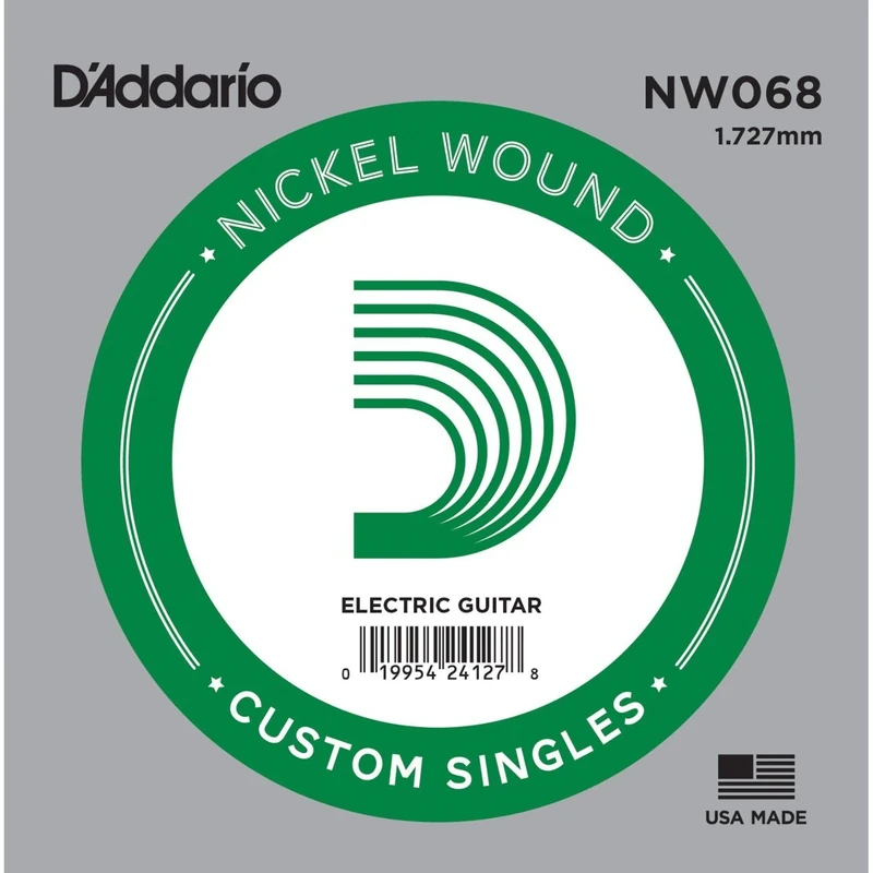 D'Addario NW068 .068 Nickel Wound Single String for Electric Guitar