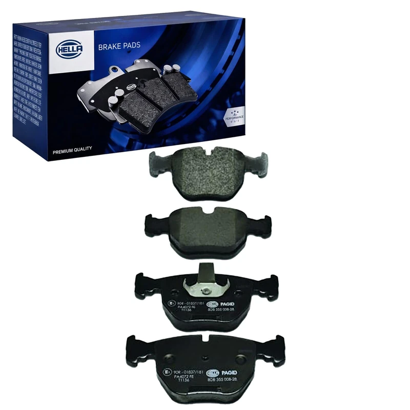 HELLA 8DB 355 008-281 Brake pad set - prepared for wear indicator - T1136 - for e.g. ALPINA / BMW
