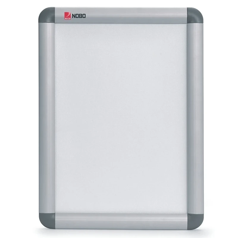 Nobo A1 Poster Frame Sign Holder With Snap Frame, Wall Mounted, Aluminium Trim, Anti-Glare Protective Cover, Premium Plus, Silver, 1902211