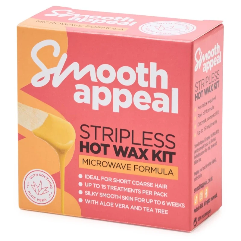 Smooth Appeal Microwave Formula Facial Hair Remover Wax - Professional Hair Remover for Smooth Skin, Simply Peel Off, Enriched with Aloe Vera, Vitamin E & Tea Tree Oil. 40g