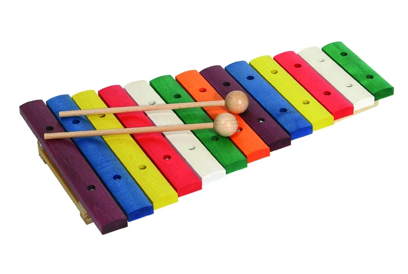 Goldon 11205 13 Coloured Sound Plates Xylophone in Coloured Retail Box