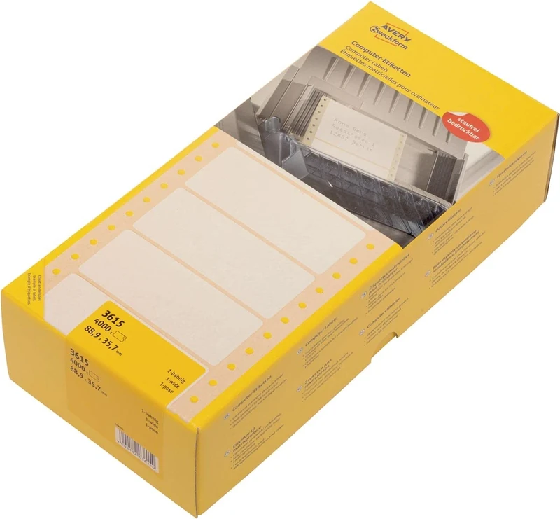Avery Zweckform Computer Labels 88.9 x 35.7mm Continuous 1 Row White 4000 Labels