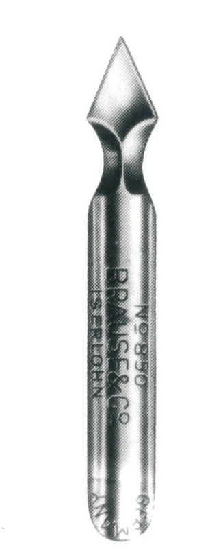 Brause 848B - Linocut and scratch-off nibs for penholder - Box of 50 - Vaccinostyle gouge nibs - For cutting Lino - Manufactured in Germany - Creative Art Tool