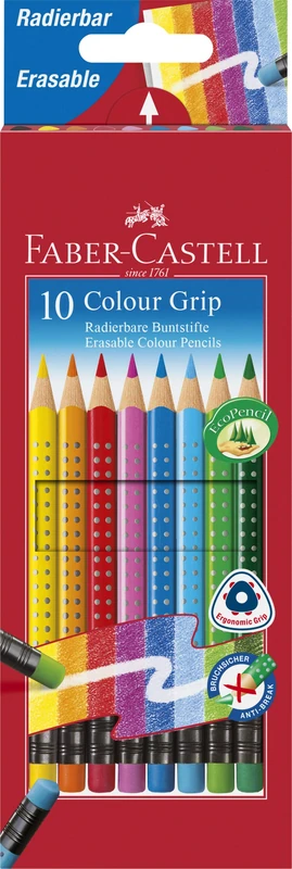 Faber-Castell Eraseable Colour Pencils Grip Set of 10