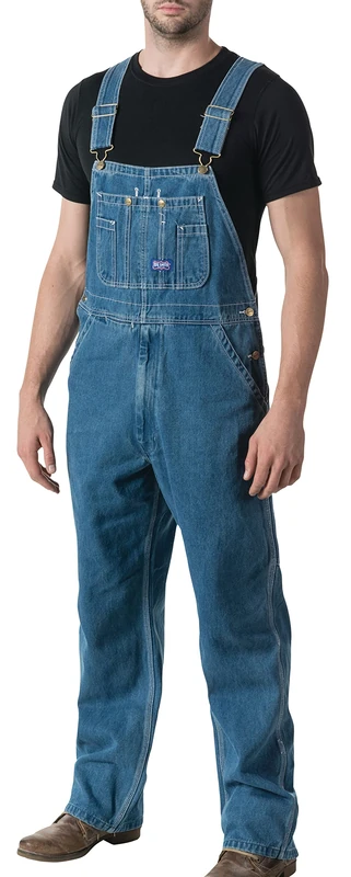 Liberty Men's Stonewashed Denim Bib Overall Coveralls, Stone Washed, 40W / 32L
