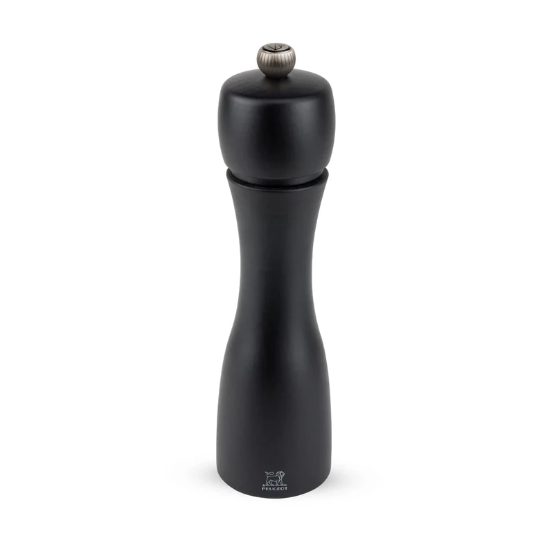 PEUGEOT - Tahiti 20 cm Pepper Mill - Black Pepper Included - Classic Grind System - Made with PEFC Certified Wood - Lifetime Guaranteed Mechanism - Made in France - Matt Black