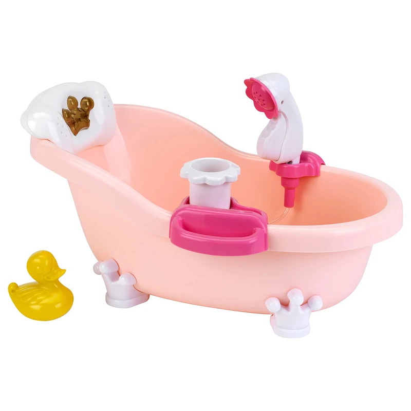 Theo Klein| Baby Coralie bathtub and accessories I Doll bathtub with light and sound I Funny foam and shower function I Dimensions: 46 cm x 28 cm x 26 cm I Toys for children aged 18 months and over