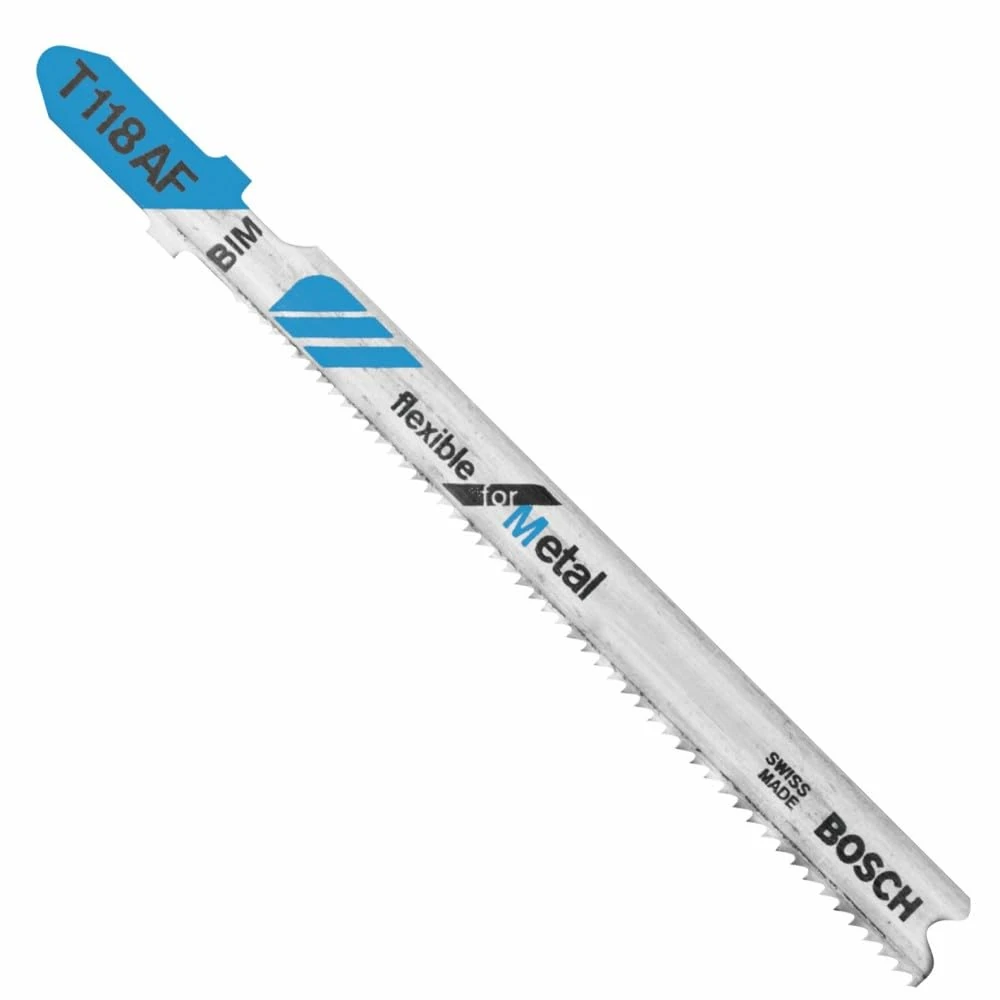 BOSCH T118AF100 100-Piece 3-5/8 In. 17-24 TPI Flexible for Metal T-Shank Jig Saw Blades