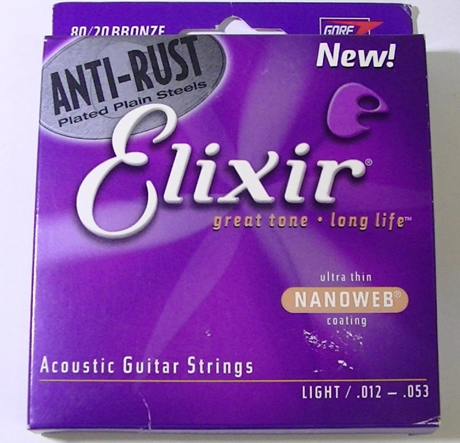 Elixir Acoustic Guitar Strings Nanoweb Light .012 - .053
