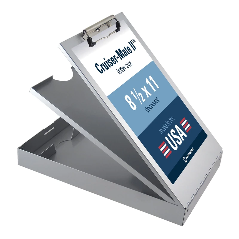 Saunders Recycled Aluminum Cruiser-Mate II Storage Clipboard with Dual Tray Storage, Fits Forms Up to 8.5 x 12-Inches (21118)