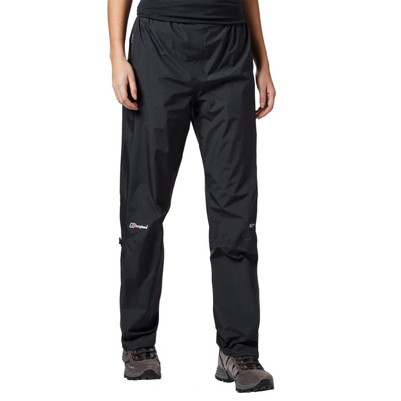 Berghaus Women's Paclite Gore-Tex Waterproof Overtrousers | Lightweight | Durable | Overtrousers, Black, 12 Regular (31")