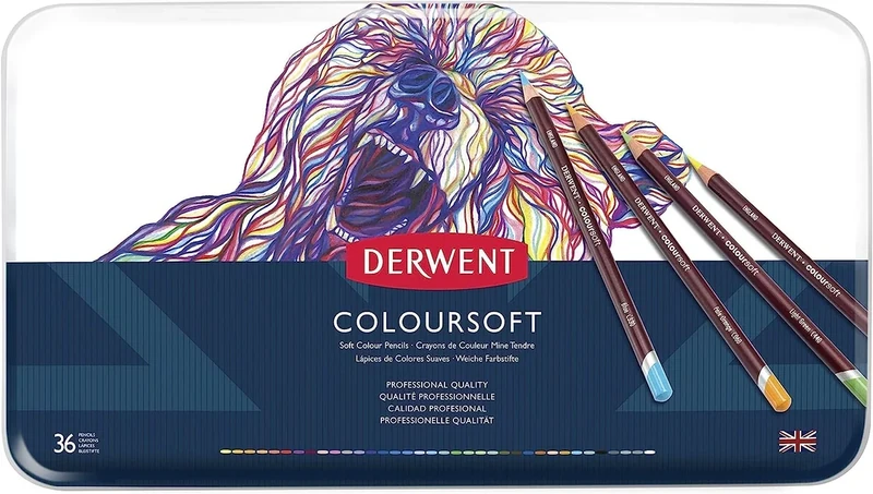 Derwent Coloursoft Colouring Pencils, Drawing & Writing, Set Of 36, Ideal For Colour Building, Professional Quality, 0701028