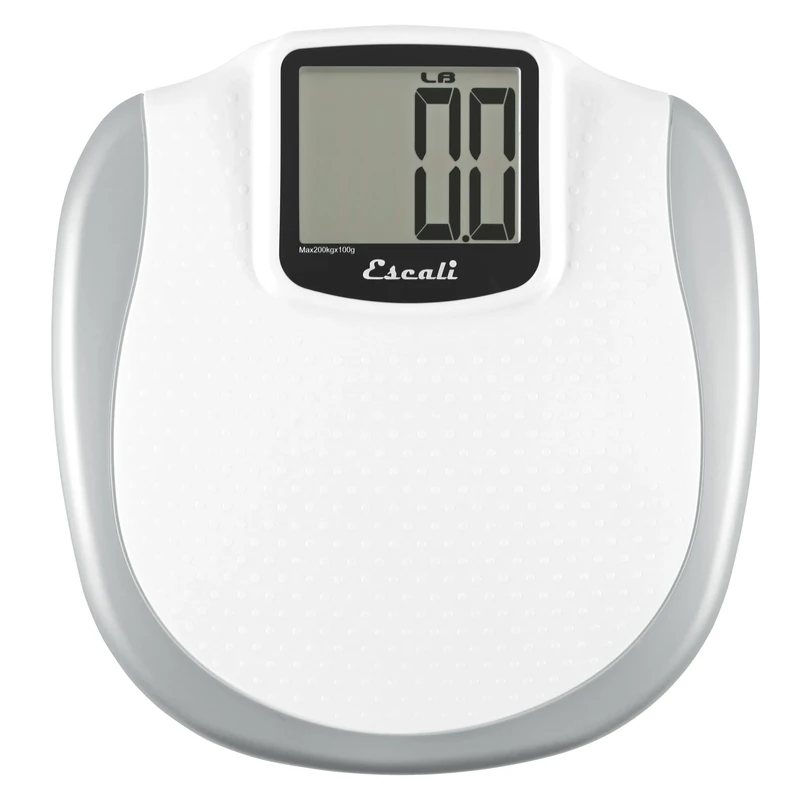 Escali Extra Large Display Digital Bathroom Scale for Body Weight with Easy-to-Read Display and Non-Slip Platform, Extra-High Capacity of 440 lb, Batteries Included