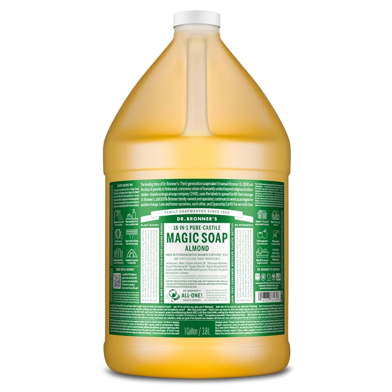 Dr Bronner | Almond Pure-Castile Liquid Soap, 3.79l