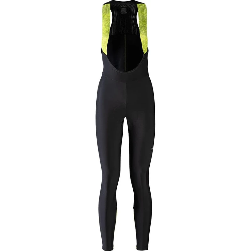 GORE WEAR Womens Progress Thermo Leggings, Black/Neon Yellow, 40 EU