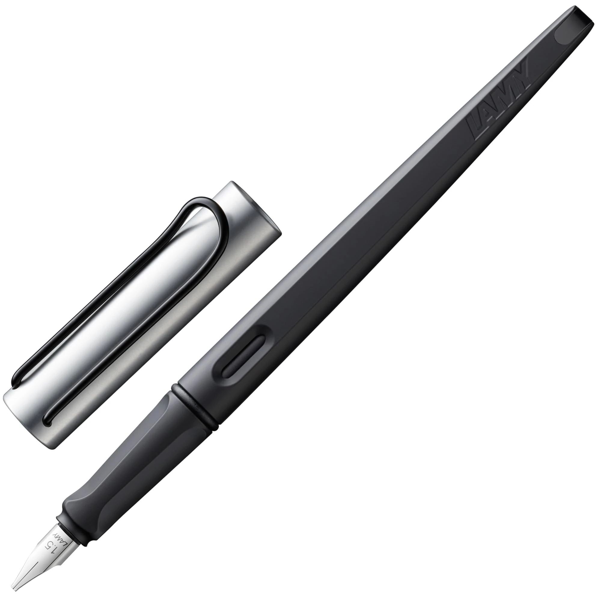 Lamy joy AL - calligraphy fountain pen with ergonomic grip & polished steel nib in line width 1.1 mm - Calligraphy Fountain Pen with ribbon nib - incl. ink cartridge T 10 blue