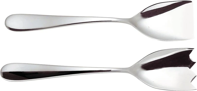 Alessi Nuovo Milano Salad Set, (5180/14),Silver,8 x 6.5 x 31.5 cm
