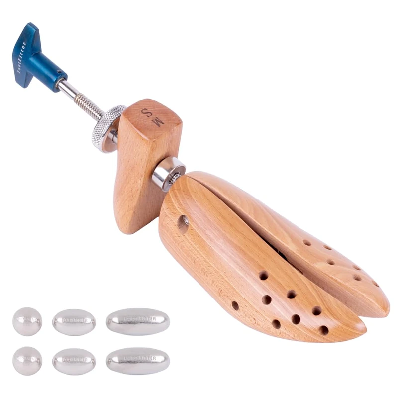 FootFitter Premium Professional 2-Way Shoe Stretcher- Stretches Length and Width brown Size: Men's Large (US 11.5-13.5)