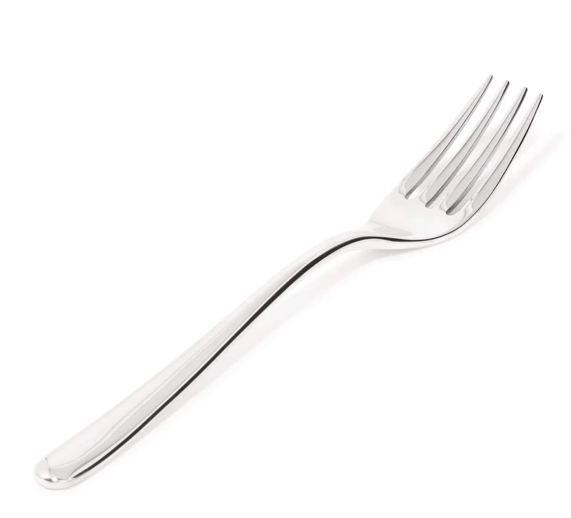 Alessi Caccia Table Fork 4 Prongs, Set of 6 (LCD01/2R4), Silver, L 19,8cm
