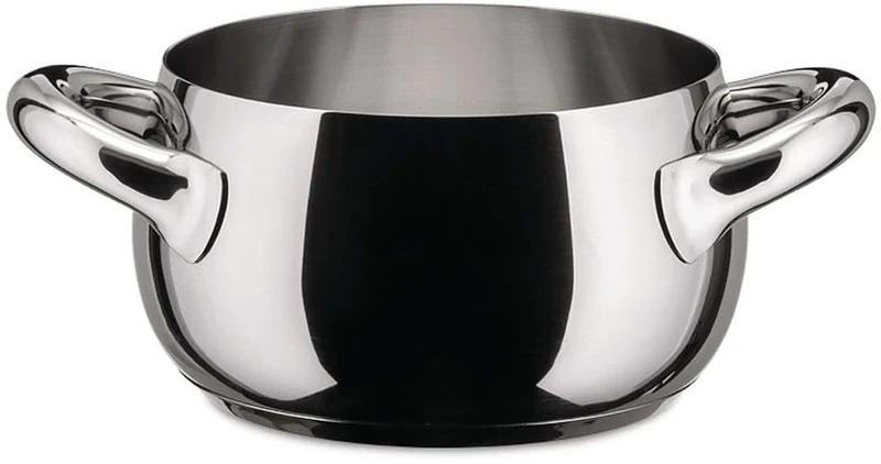 Alessi Mami Casserole, Stainless Steel, 24 cm (SG101/24), Polished Silver