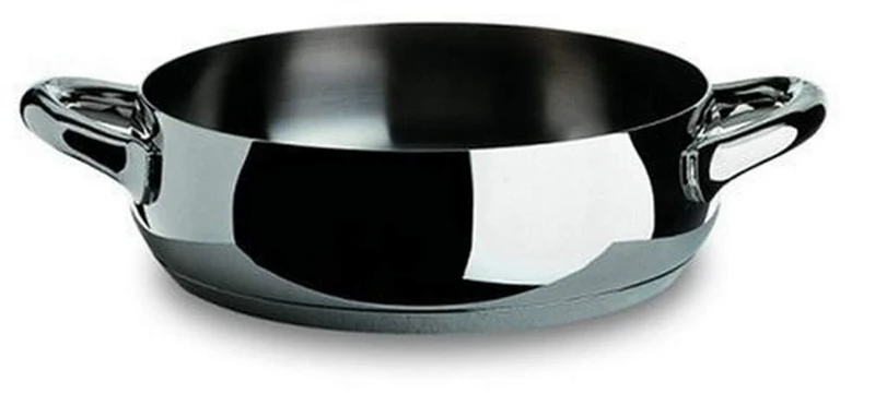 Alessi Mami Low Casserole, Stainless Steel, 28 cm (SG102/28), Polished Silver