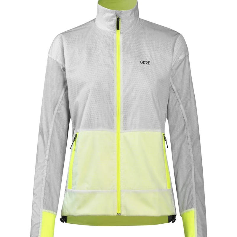 GORE WEAR Womens Drive Jacket, White/Neon Yellow, 36 EU