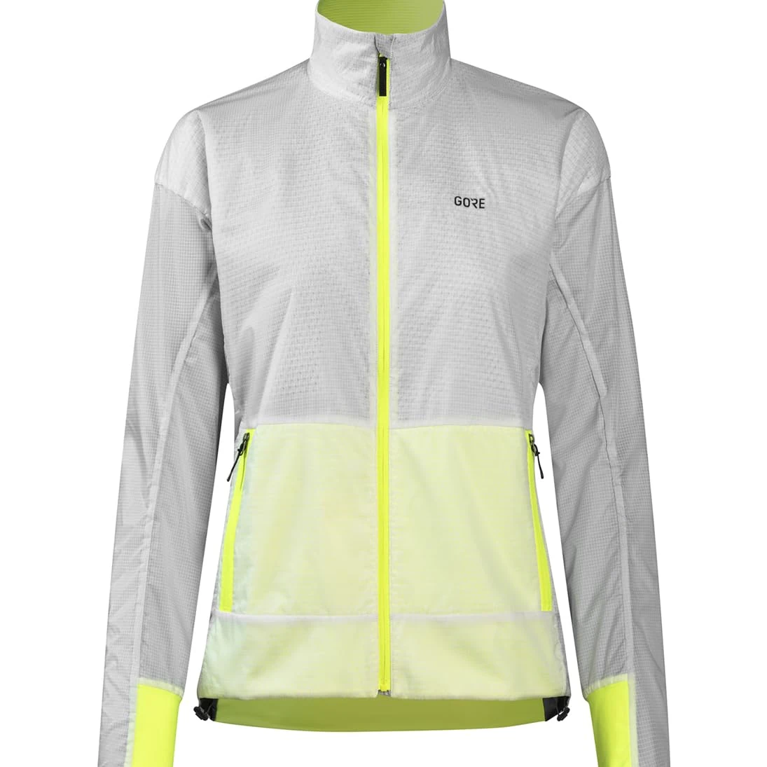 GORE WEAR Womens Drive Jacket, White/Neon Yellow, 40 EU