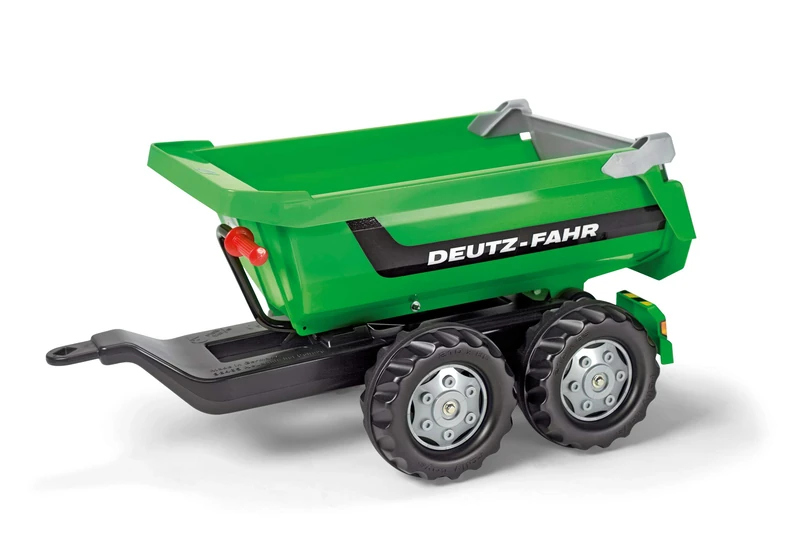 Rolly Toys, half-pipe Deutz-Fahr, tipping trailer with a tilting tailgate, two-axle trailer, from 3 years, colour green