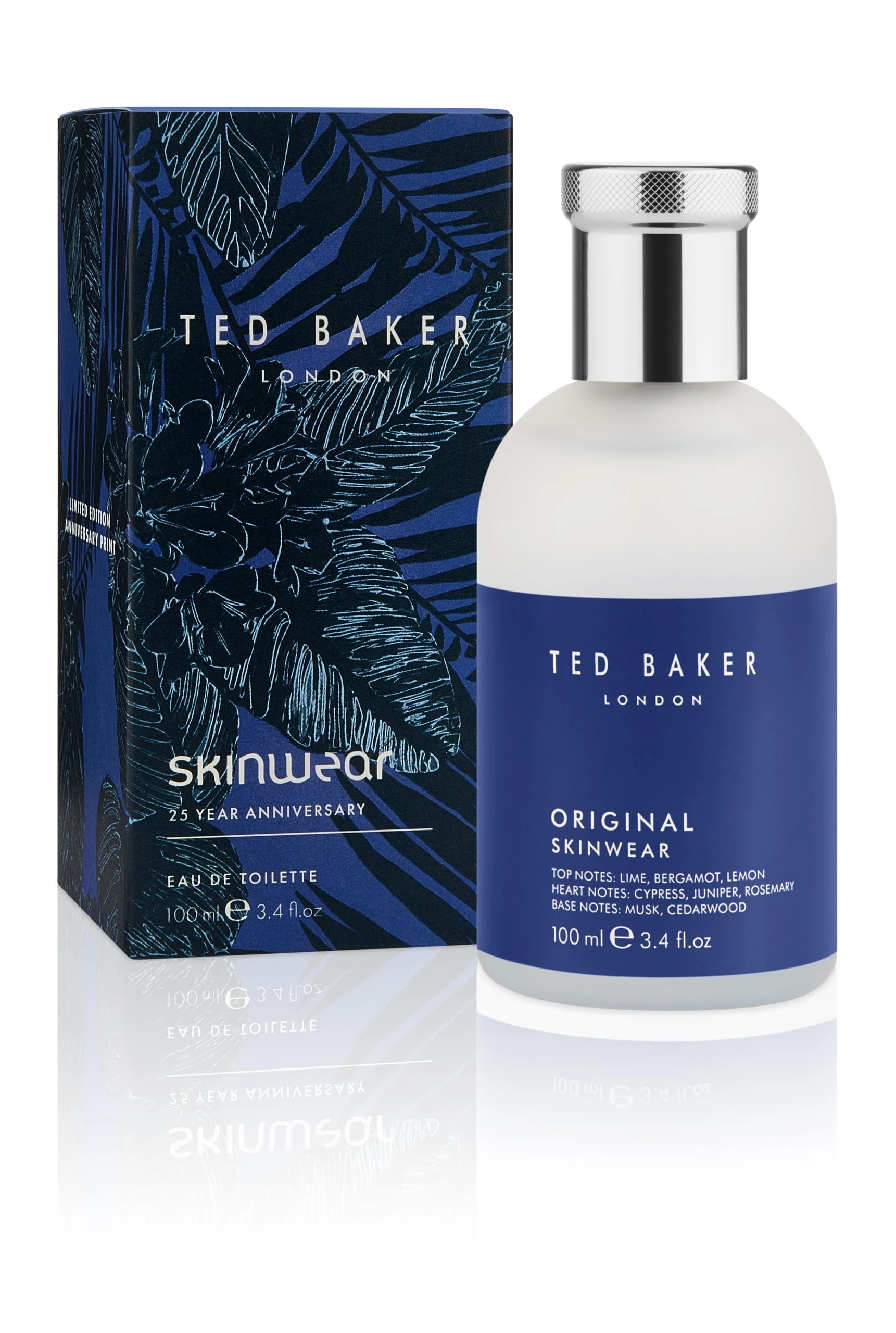 Ted Baker Skinwear Eau de Toilette for Men, Woody Masculine Fragrance with Lime, Bergamot, Lemon, Sandalwood, Amber and Cedar Notes, 100ml
