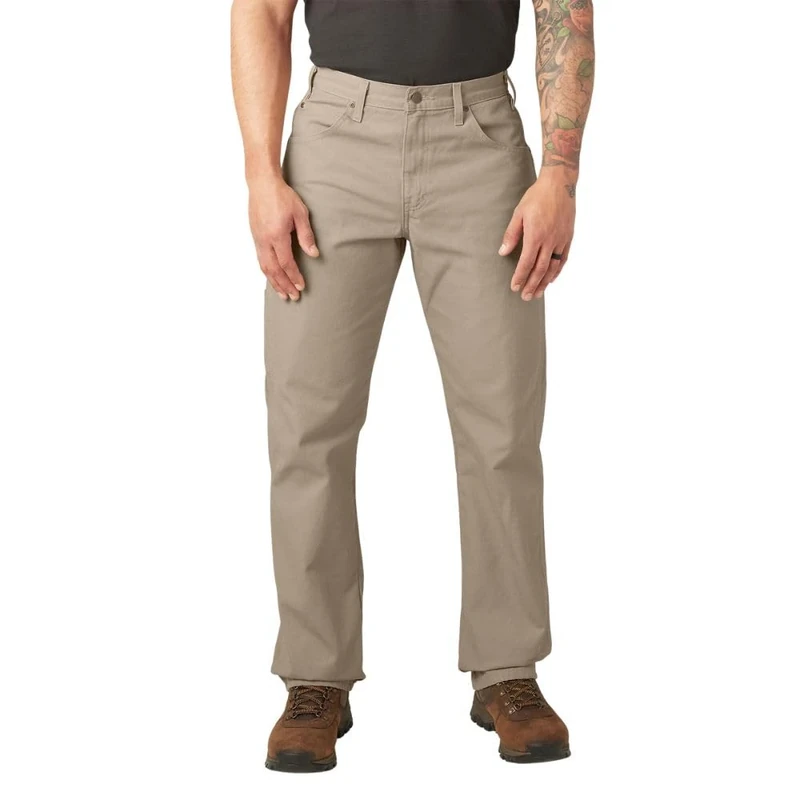 Dickies Men's Relaxed Fit Straight-Leg Duck Carpenter Jean, Desert Sand, 38W x 34L