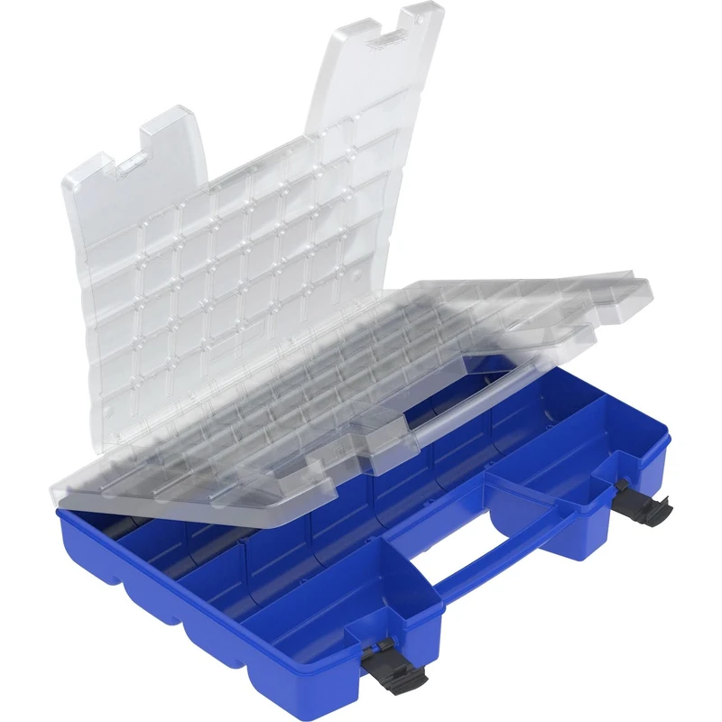 Akro-Mils 06118 Plastic Portable Hardware and Craft Parts Organizer, Large, Blue