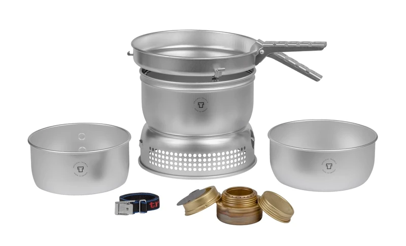 Trangia 25-1 Aluminium Cookset with Spirit Burner, Complete Camping Cookware and Stove Set for Hiking, Backpacking, Fishing