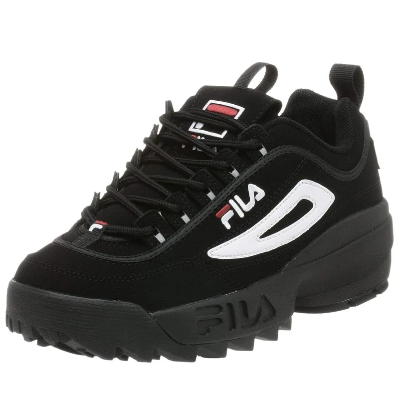 Fila Disruptor II, Men's Sneaker, Black/White/Vin Red, 9.5 UK (44 EU)