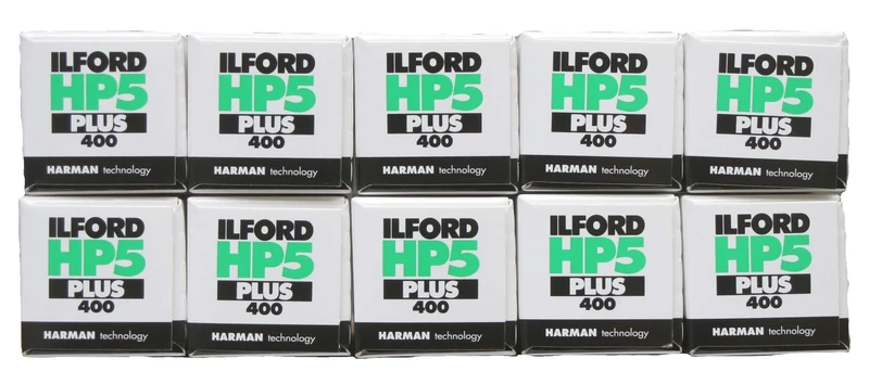 Ilford HP5+ Black & White, 400asa, 120, multipack of 10 [Camera]