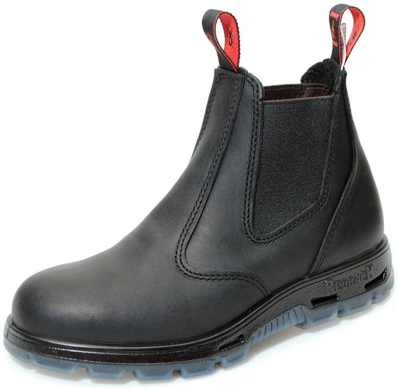 Redback USBBK Chelsea Boots Black with Steel Toe Cap from Australia (UK size 7.5)