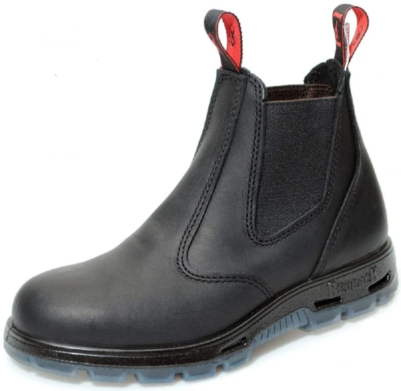RedbacK USBBK Chelsea Boots Black with Steel Toe - UK Size 10