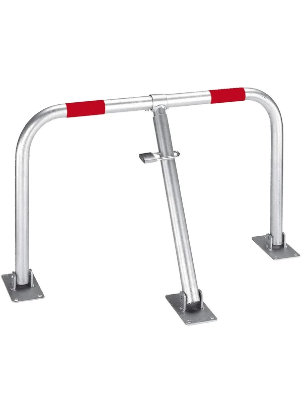 Gah-Alberts 690458 Parkplatzbügel Friedlin-Down Cylinder Lock Galvanised with Red Rings for Screwing On 440 MM Height